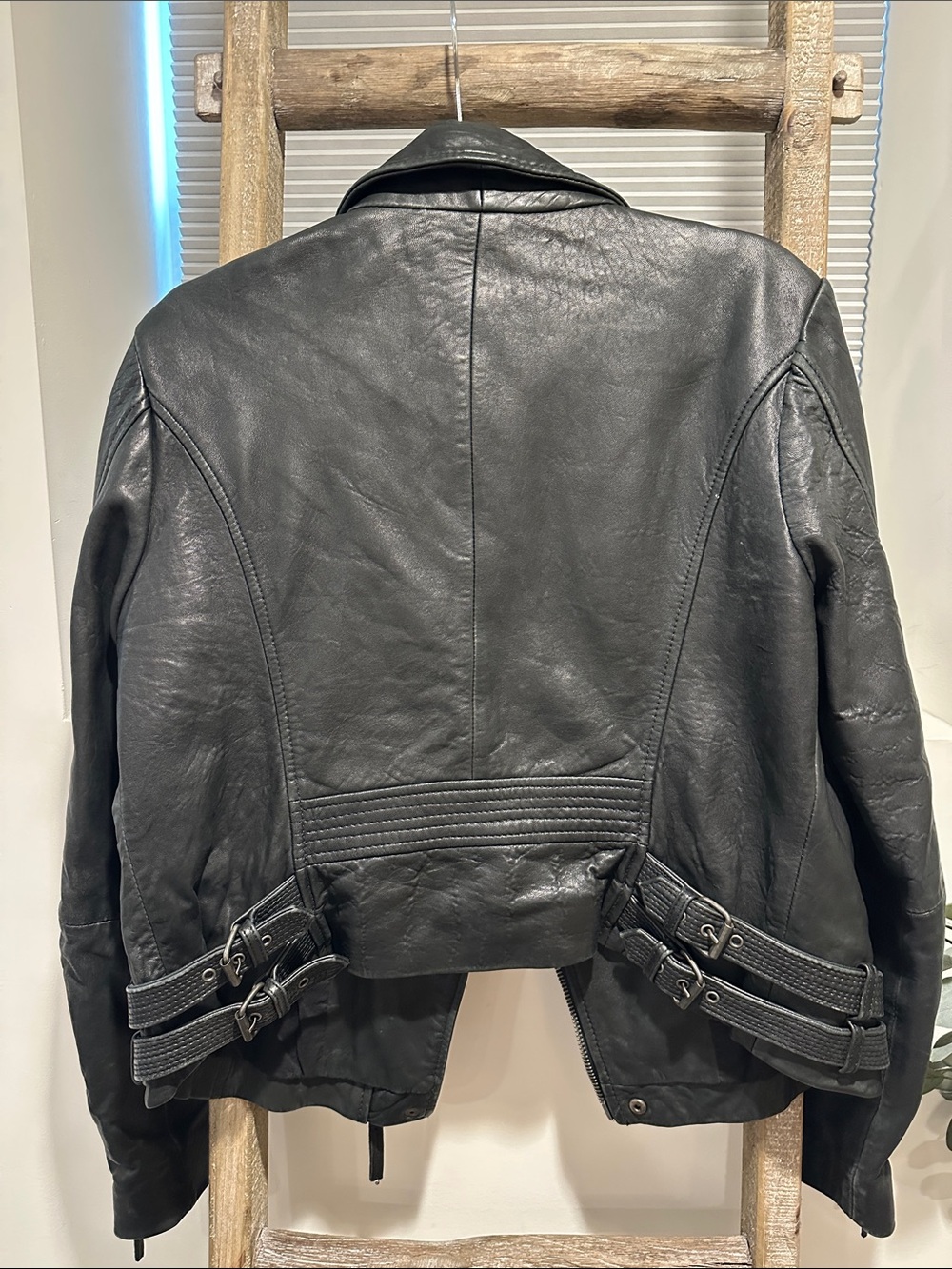 Lucky Brand Black Leather Asymmetrical Moto Jacket - Picture 4 of 4